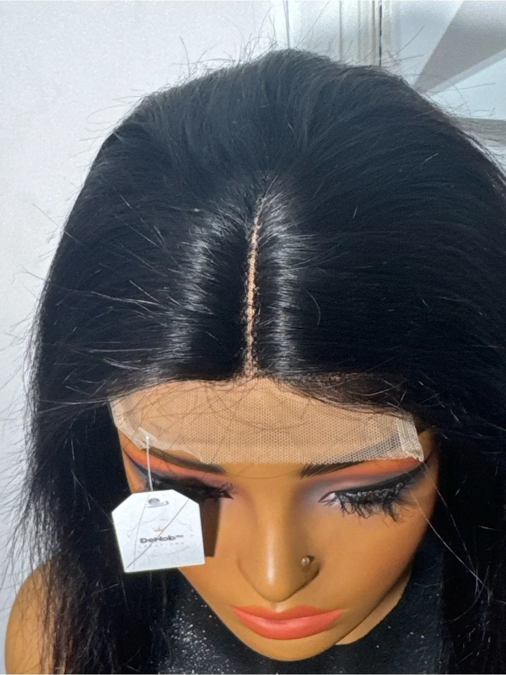 100% Human Hair 16 inches 4x4 Closure Wig | Glueless Natural Black Wig